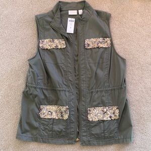 Chico’s sequin utility vest